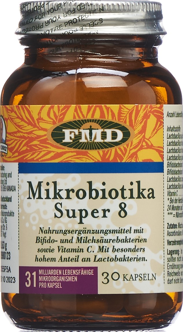 FMD Mikrobiotika Super 8 Kaps Glas 30 Stk