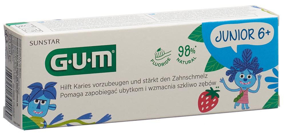 GUM Junior Zahngel 6+J Erdbeere 50 ml