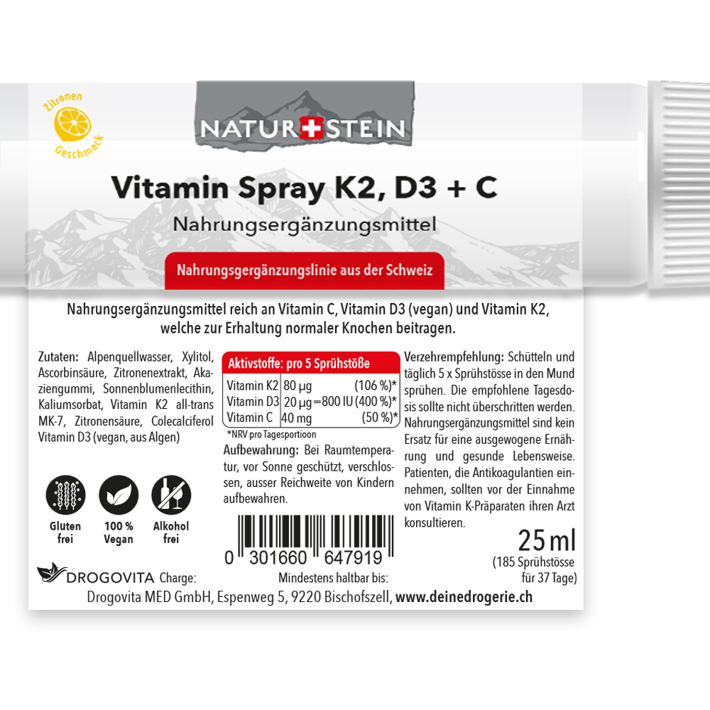 NATURSTEIN Vitamin K2 D3 + C Spray 25 ml