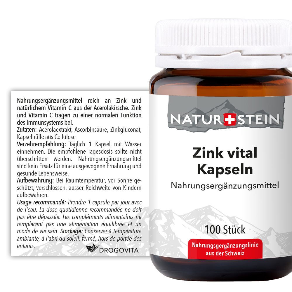 NATURSTEIN Zink Vital Kaps Glas 100 Stk