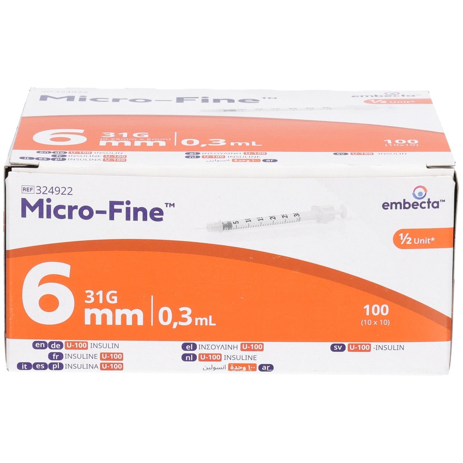 EMBECTA U100 Mic-Fi Ins Spr 31G 0.3ml 6mm 100 Stk