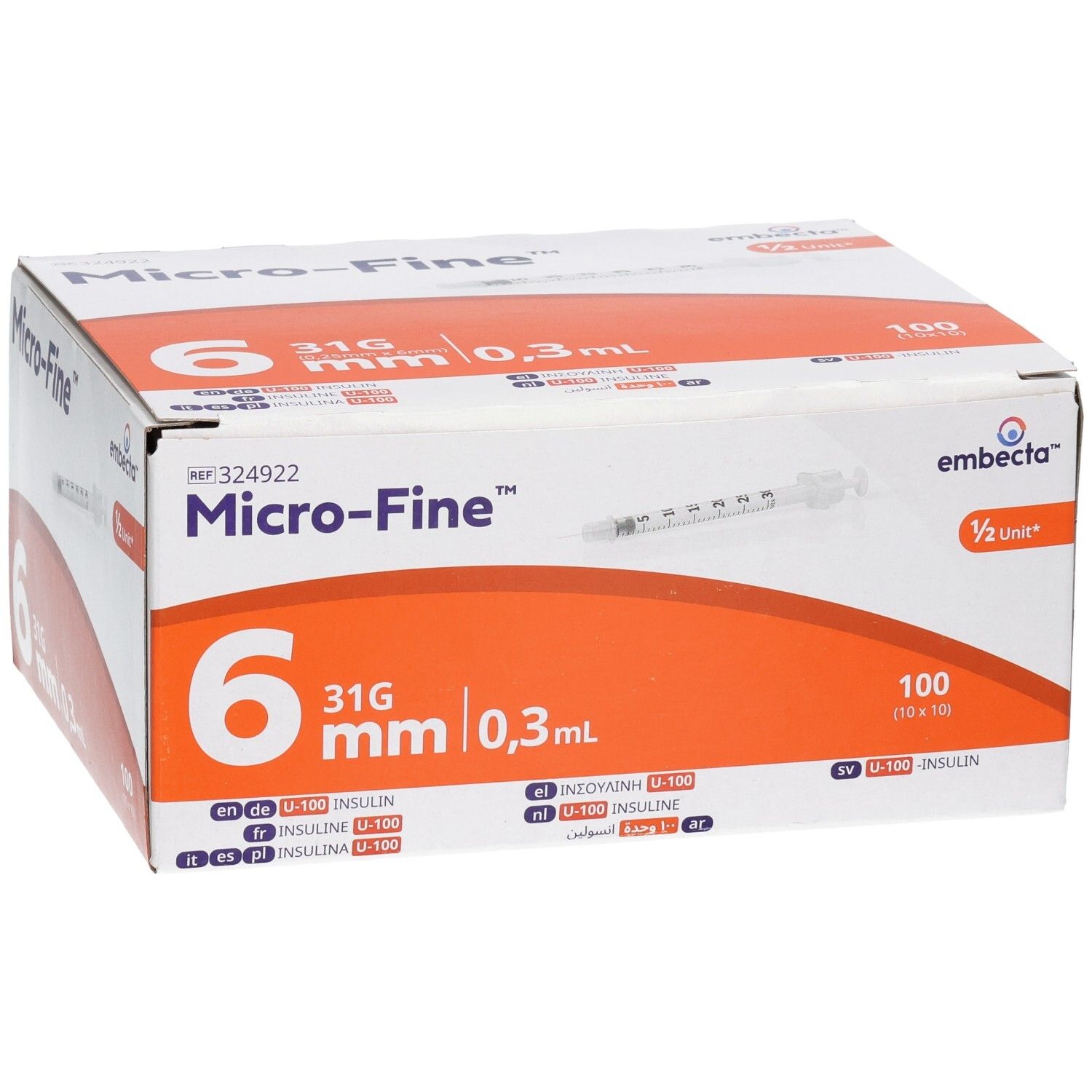 EMBECTA U100 Mic-Fi Ins Spr 31G 0.3ml 6mm 100 Stk