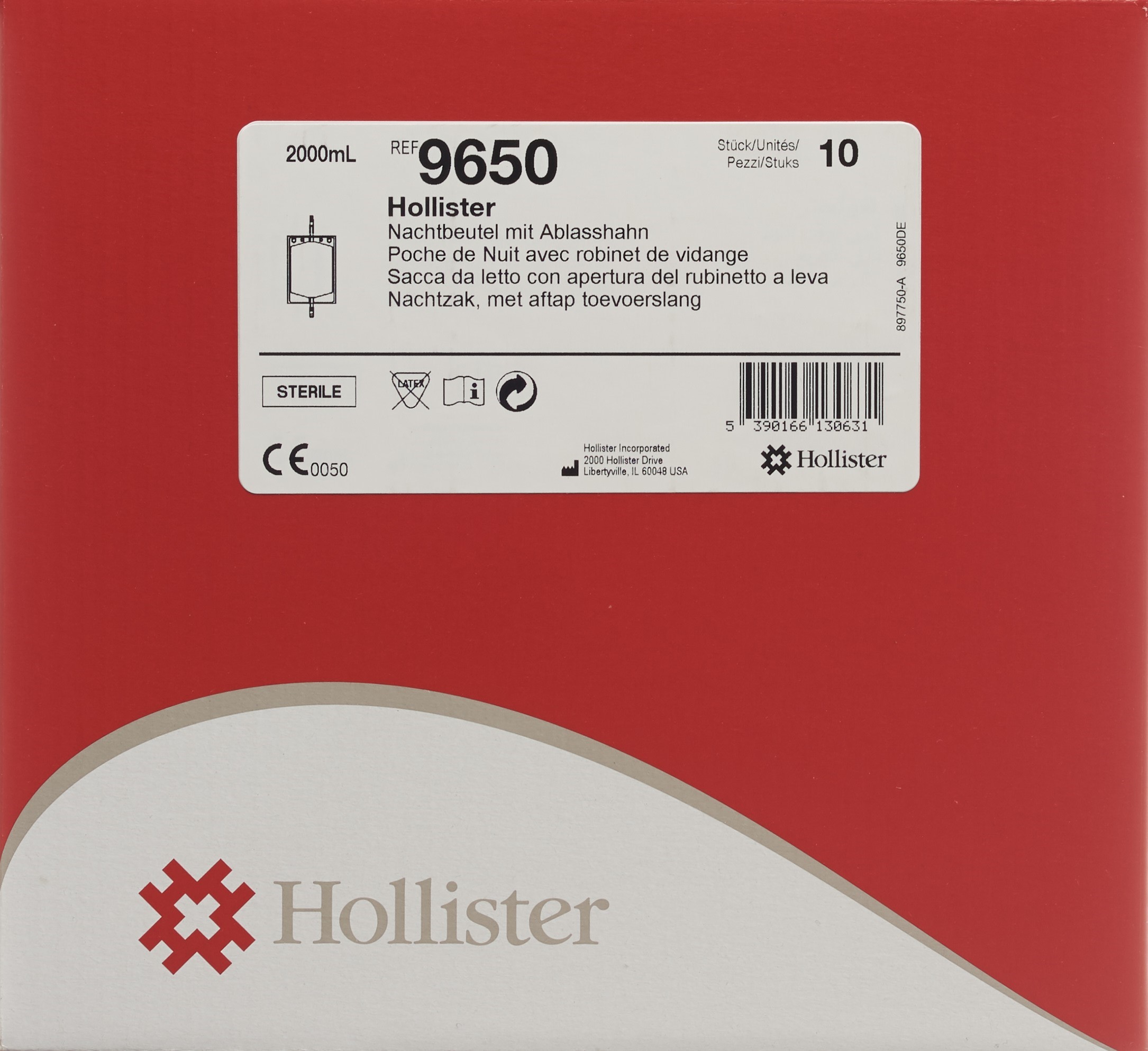 HOLLISTER Nachtbeutel 2l Ableit 120cm ster 10 Stk