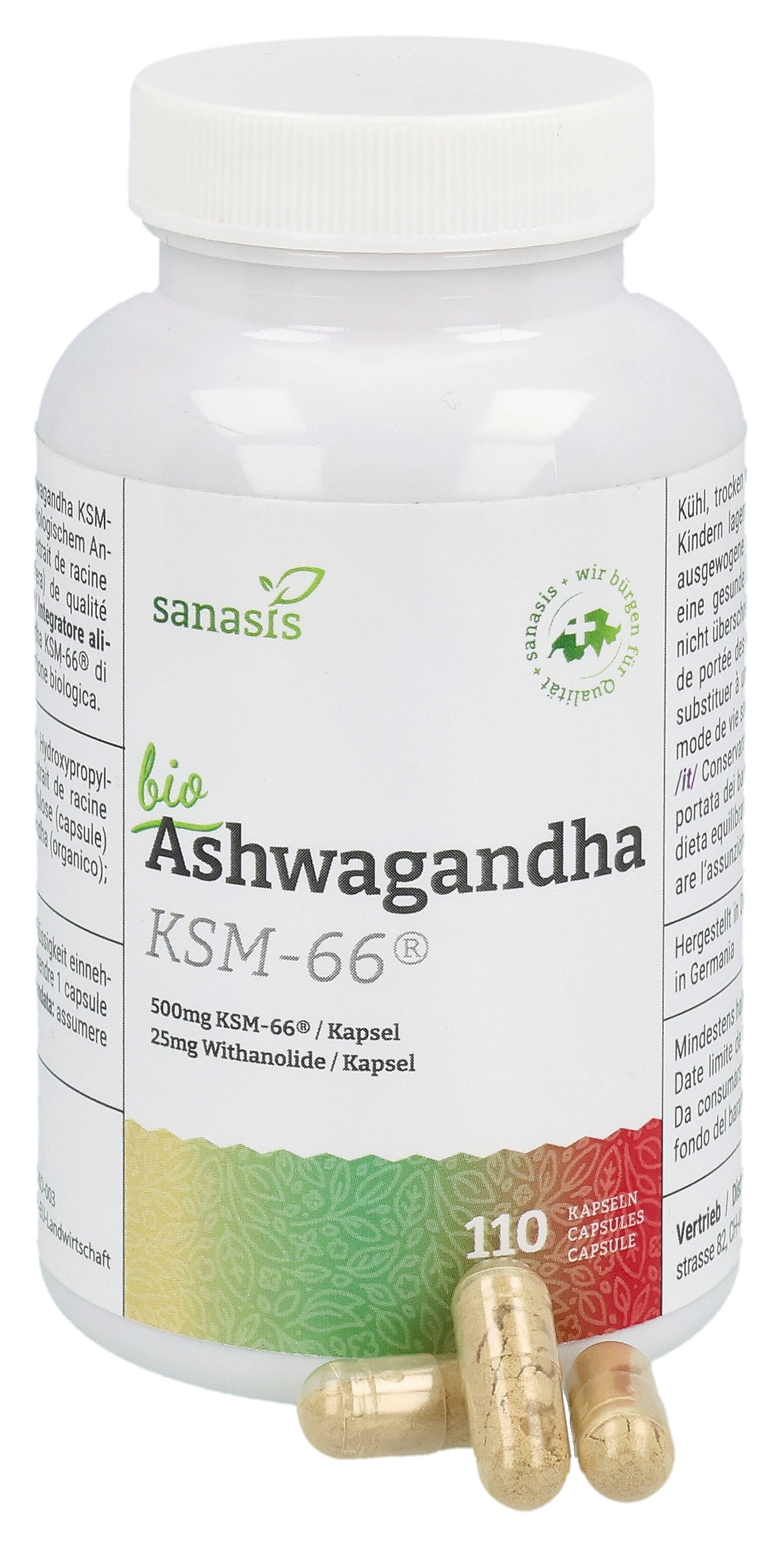 SANASIS Ashwagandha KSM-66 Kaps Bio Ds 110 Stk