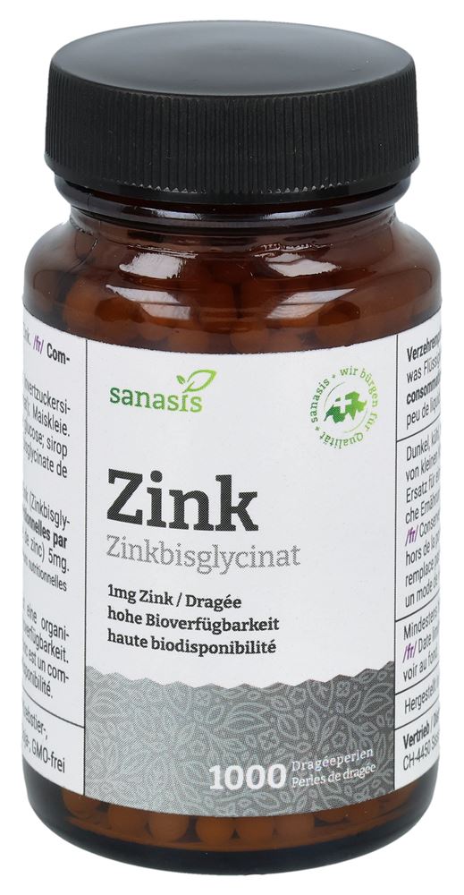 SANASIS Zink Dragéeperlen vegan 1000 Stk
