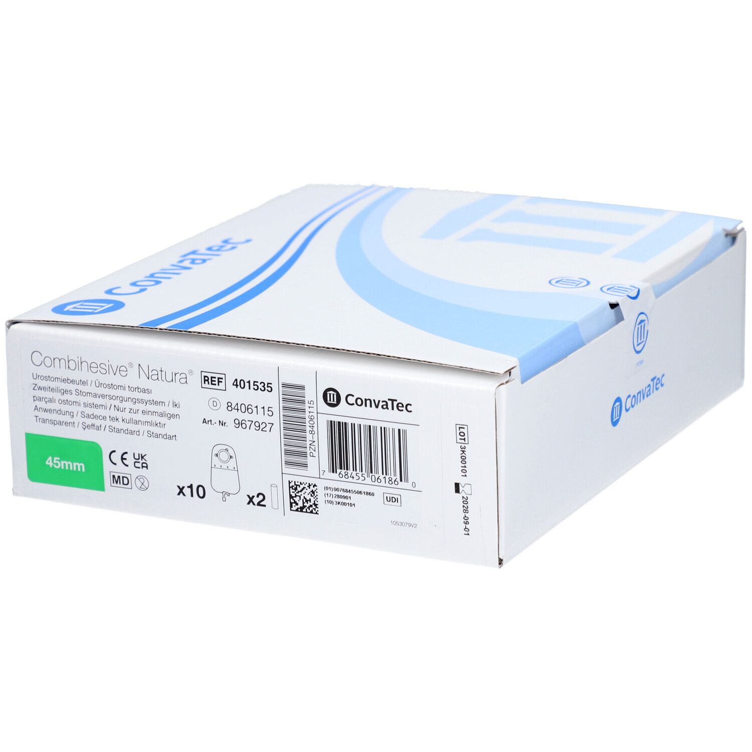 NATURA Uro Beutel Knickversch 550ml 45mm 10 Stk