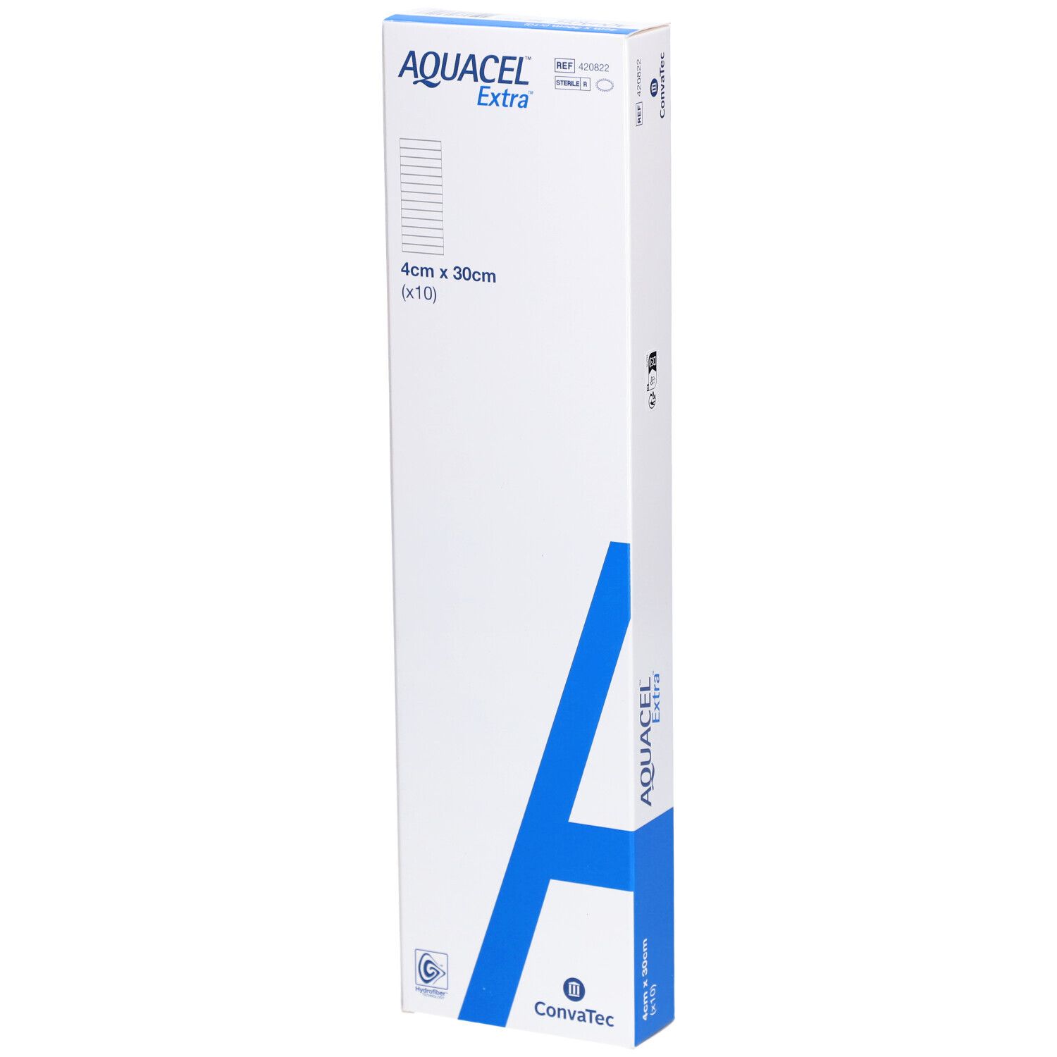 AQUACEL EXTRA Hydrofiber Verband 4x30cm 10 Stk
