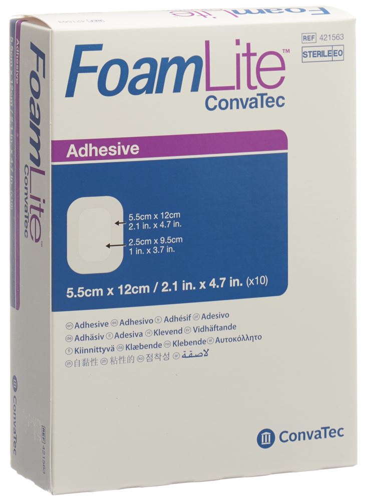 FOAM LITE Convatec Silikon-Schaum 5.5x12cm 10 Stk