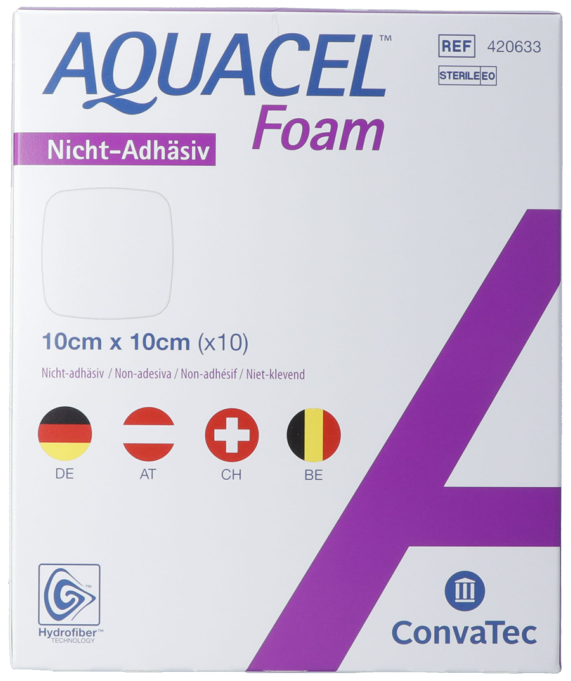 AQUACEL Foam nicht-adhäsiv 10x10cm 10 Stk