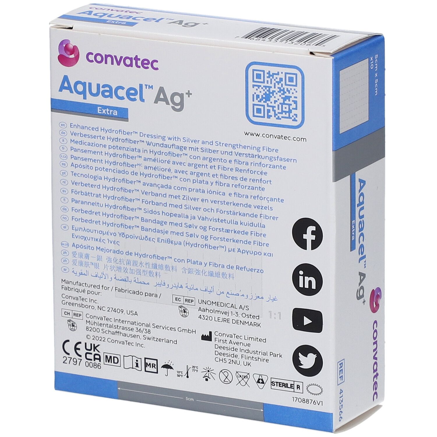 AQUACEL Ag+ Extra Kompresse 5x5cm (n) 10 Stk