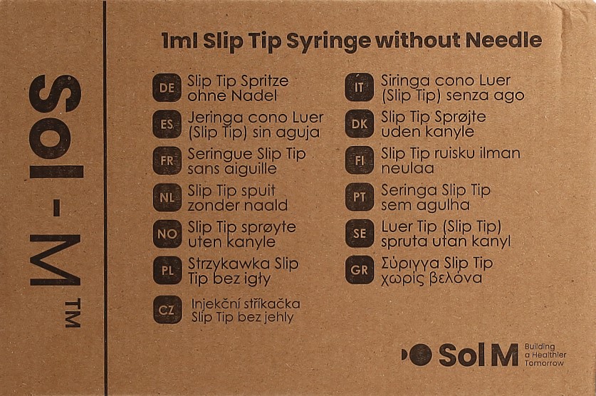 SOL-M Spritze o Nadel 1ml SlipTip 100 Stk