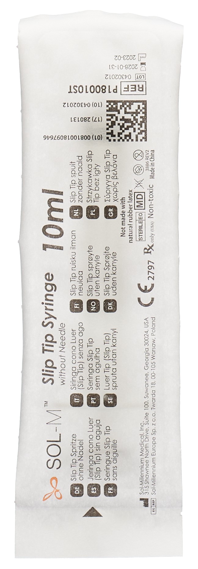 SOL-M Einwegspritze 10ml SlipTip Box 100 Stk