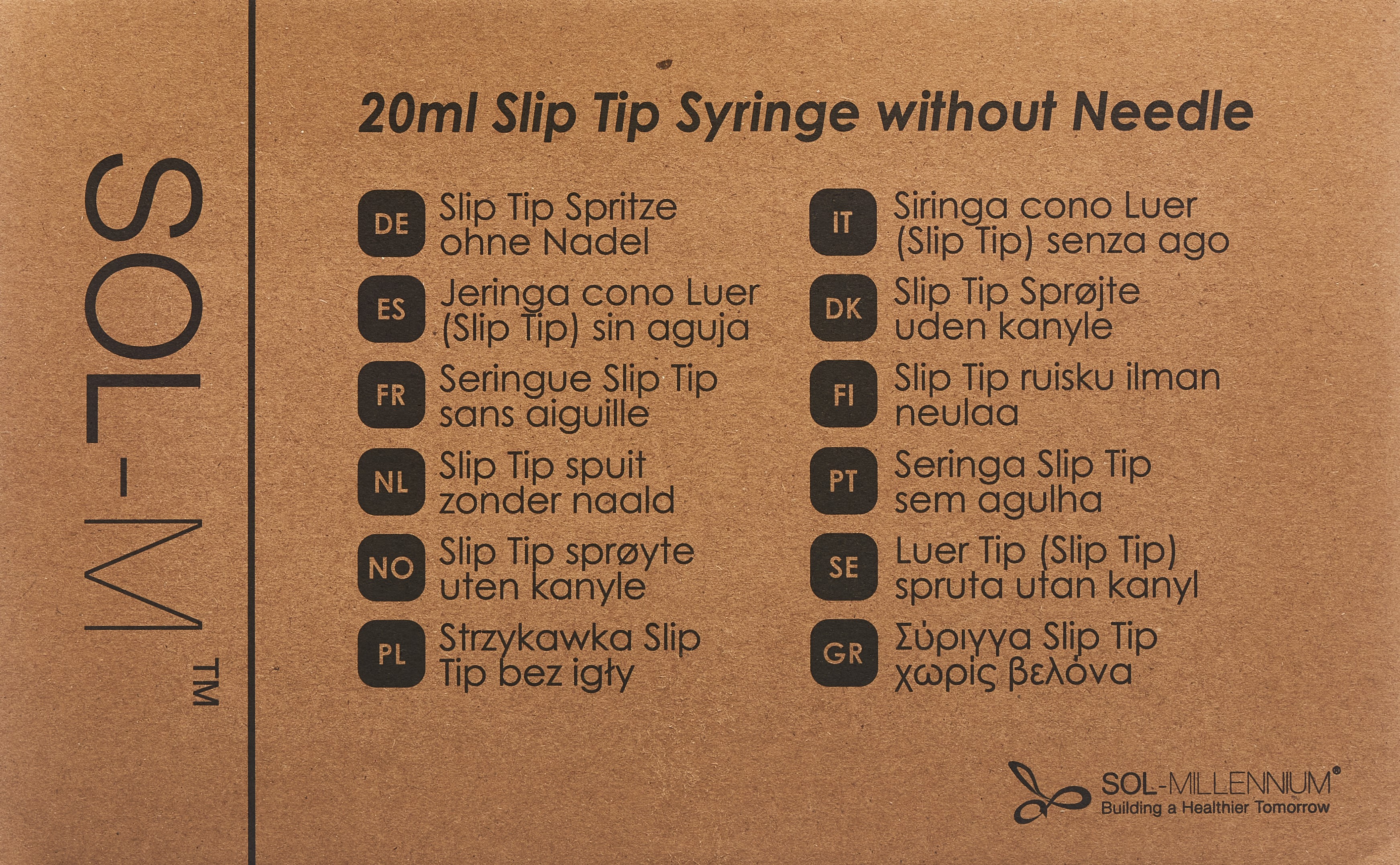 SOL-M Einwegspritze 20ml SlipTip Box 100 Stk