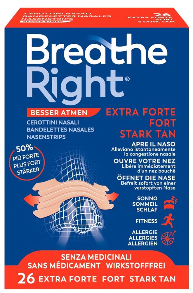 BREATHE RIGHT Nasenpfl EXTRA Stren TAN 26 Stk