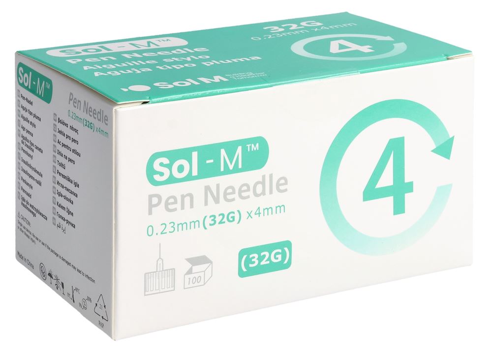 SOL-M Pen Nadel 32G 0.23mmx4mm 100 Stk