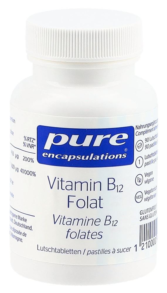 PURE Vitamin B12 Folat Lutschtabl CH Ds 90 Stk