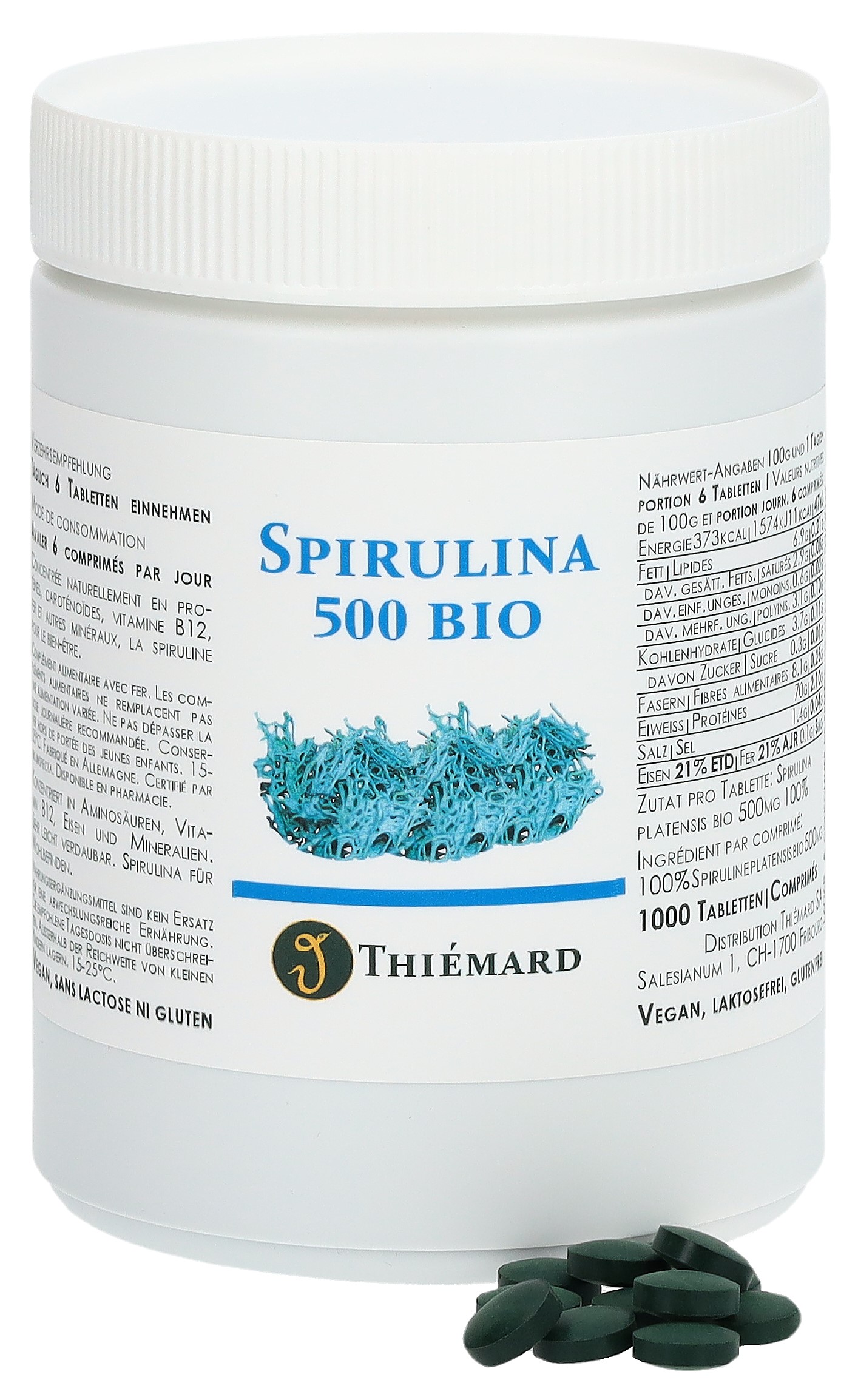 THIEMARD Spirulina Tabl 500 mg Bio 1000 Stk