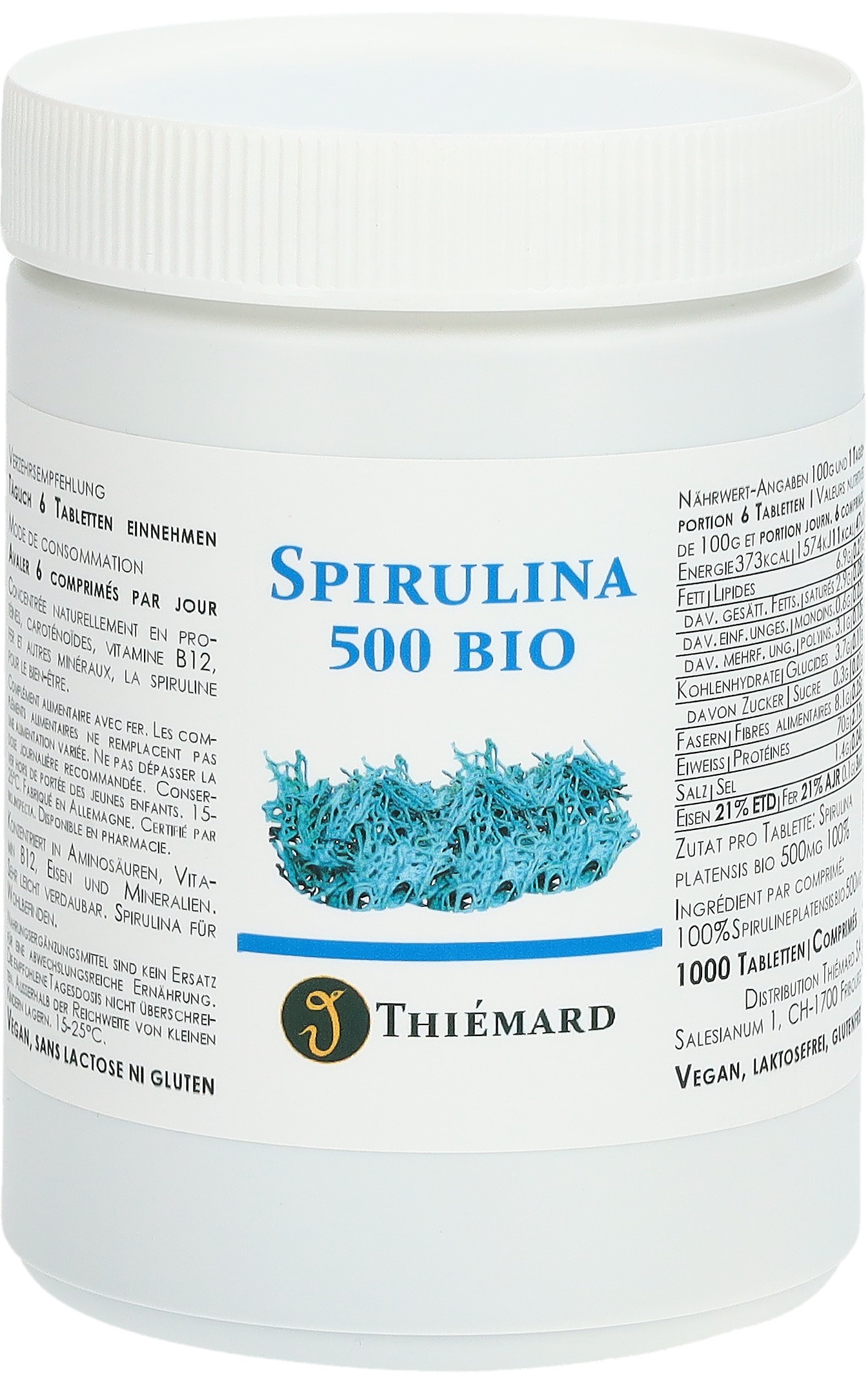 THIEMARD Spirulina Tabl 500 mg Bio 1000 Stk