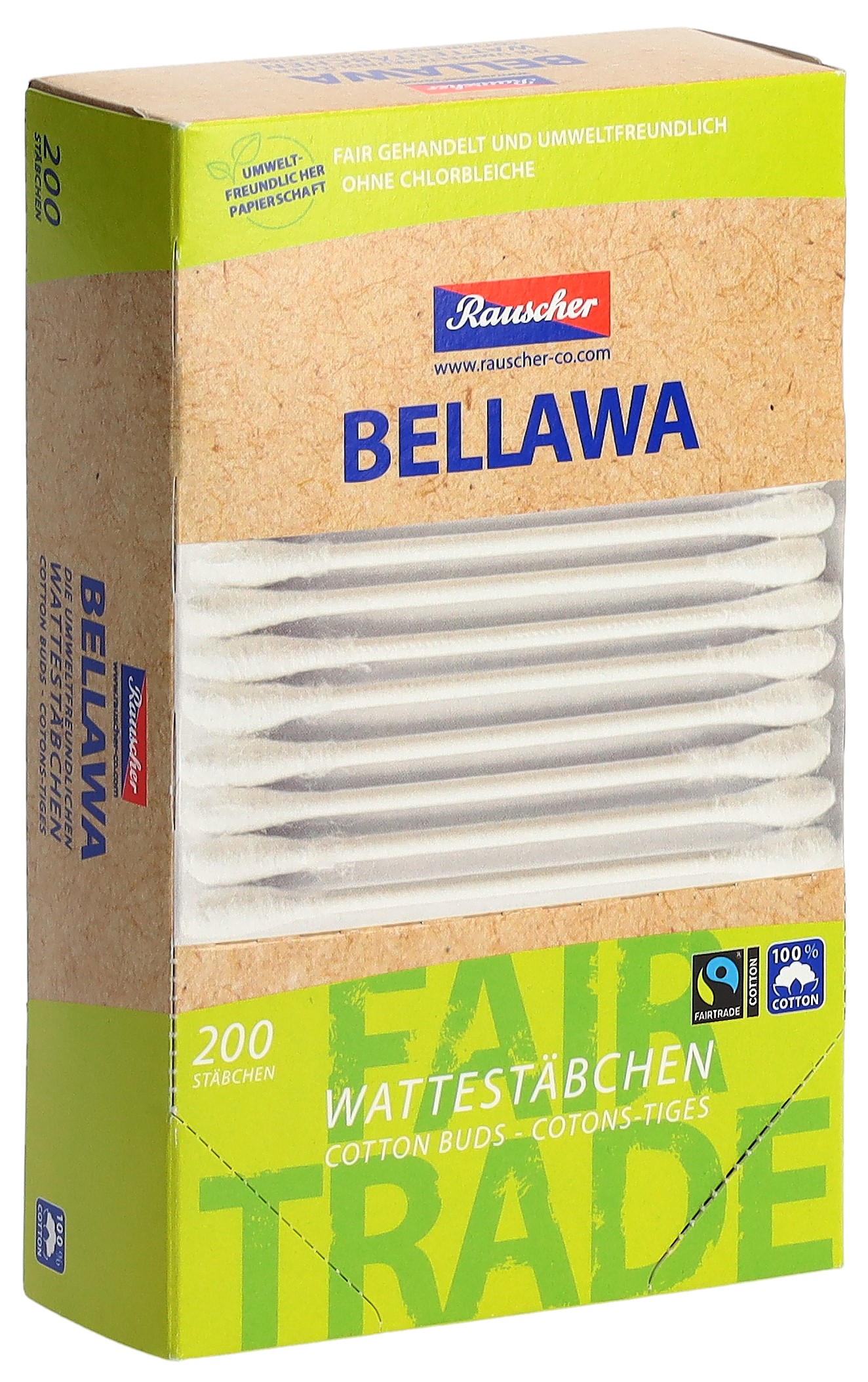BELLAWA Fairtrade Wattestäbchen 200 Stk