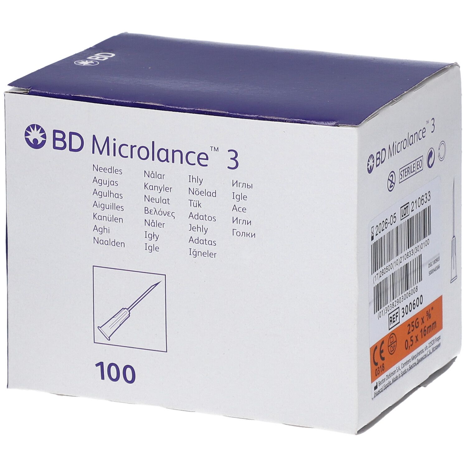 Einmalkanüle BD Microlance (25G orange, 0.5x16mm)