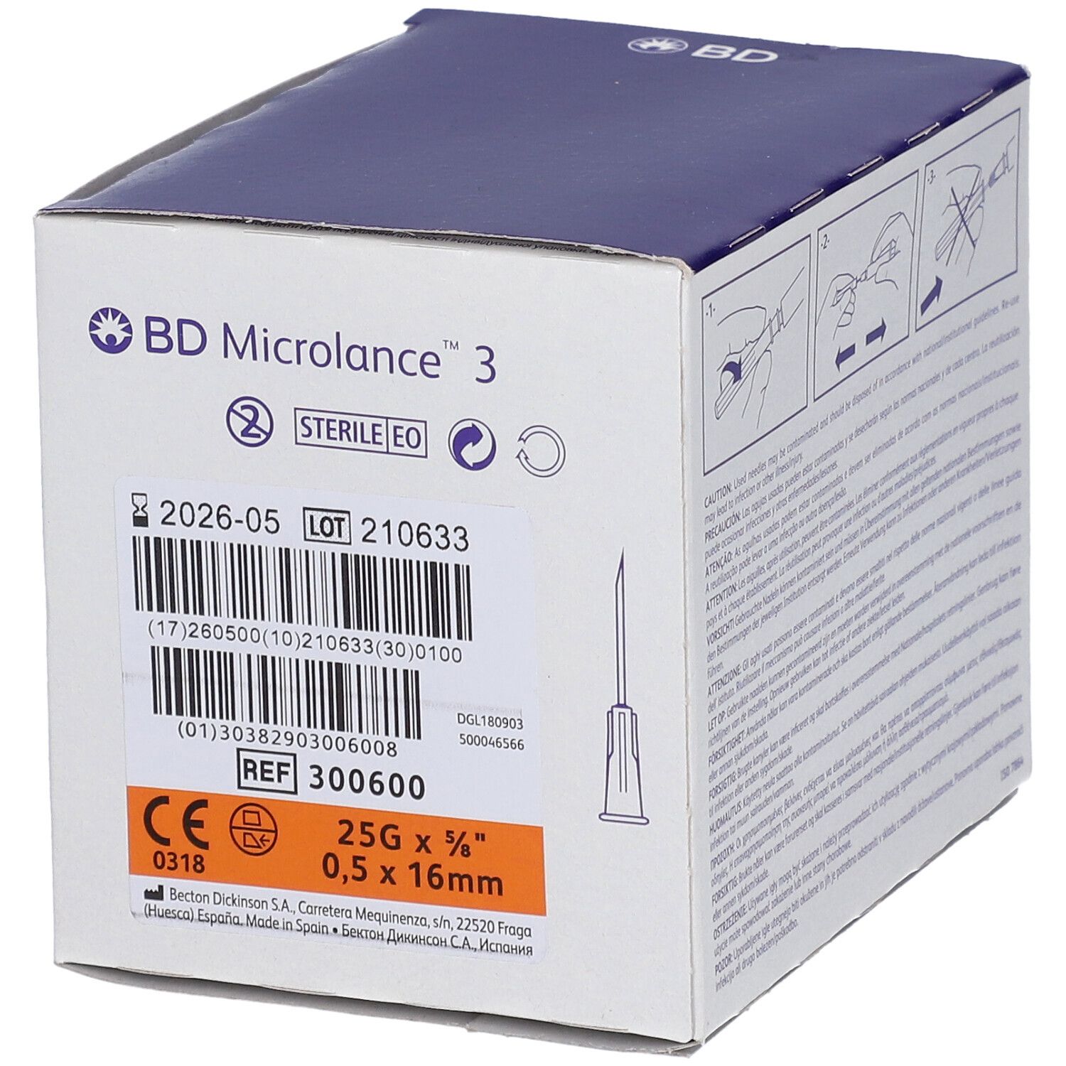 Einmalkanüle BD Microlance (25G orange, 0.5x16mm)