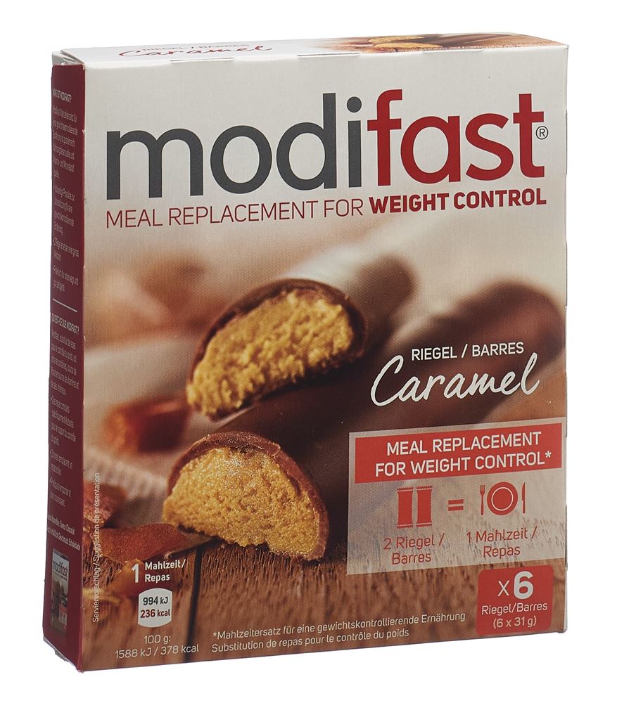 MODIFAST Riegel Caramel 6 x 31 g