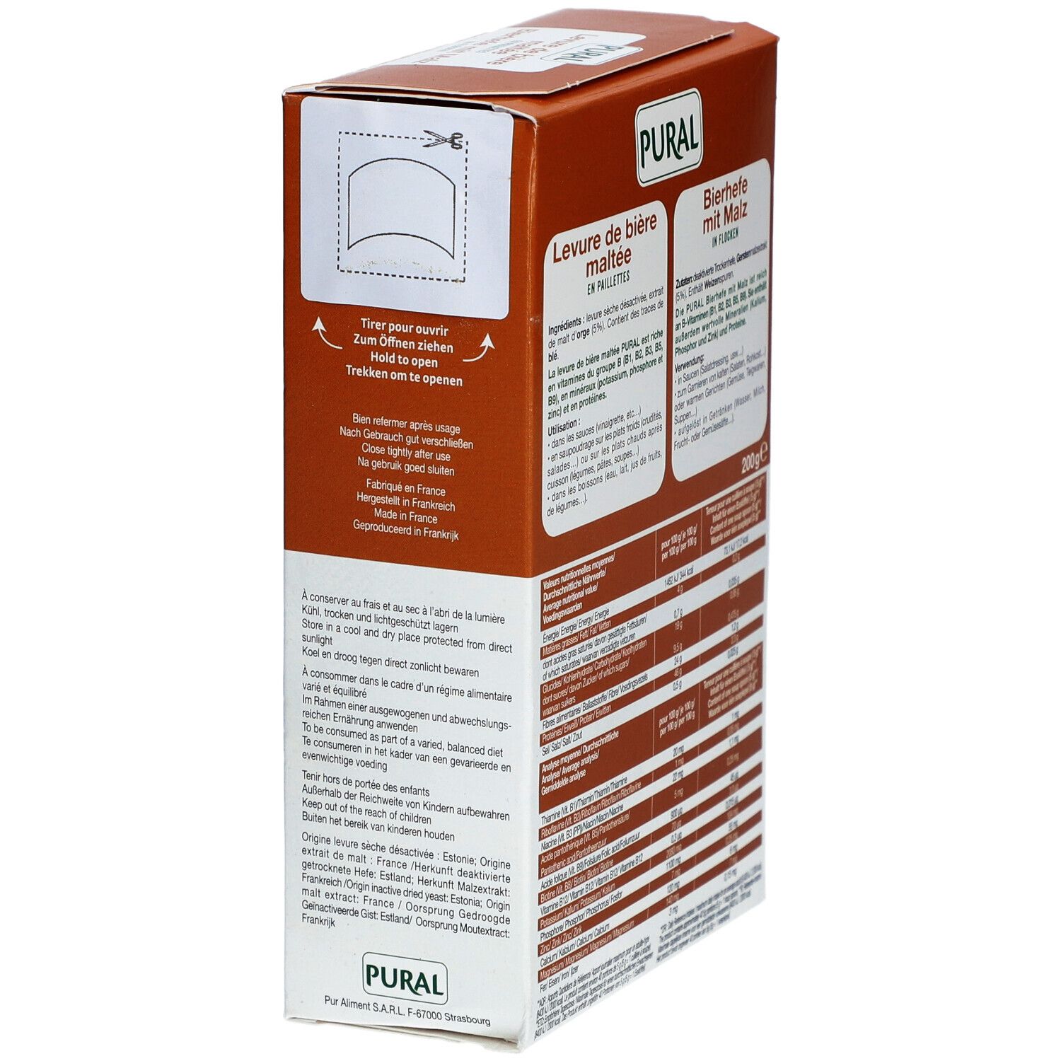 PURAL Bierhefeflocken mit Malz 200 g