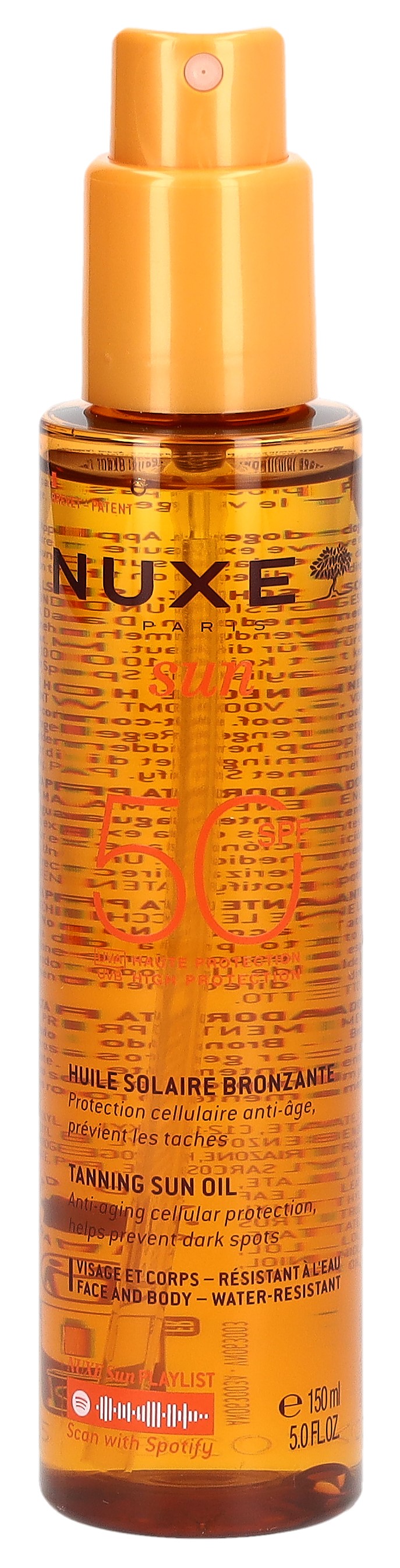 NUXE Sun Huile Bronzant Visage & Cor SPF50 150 ml