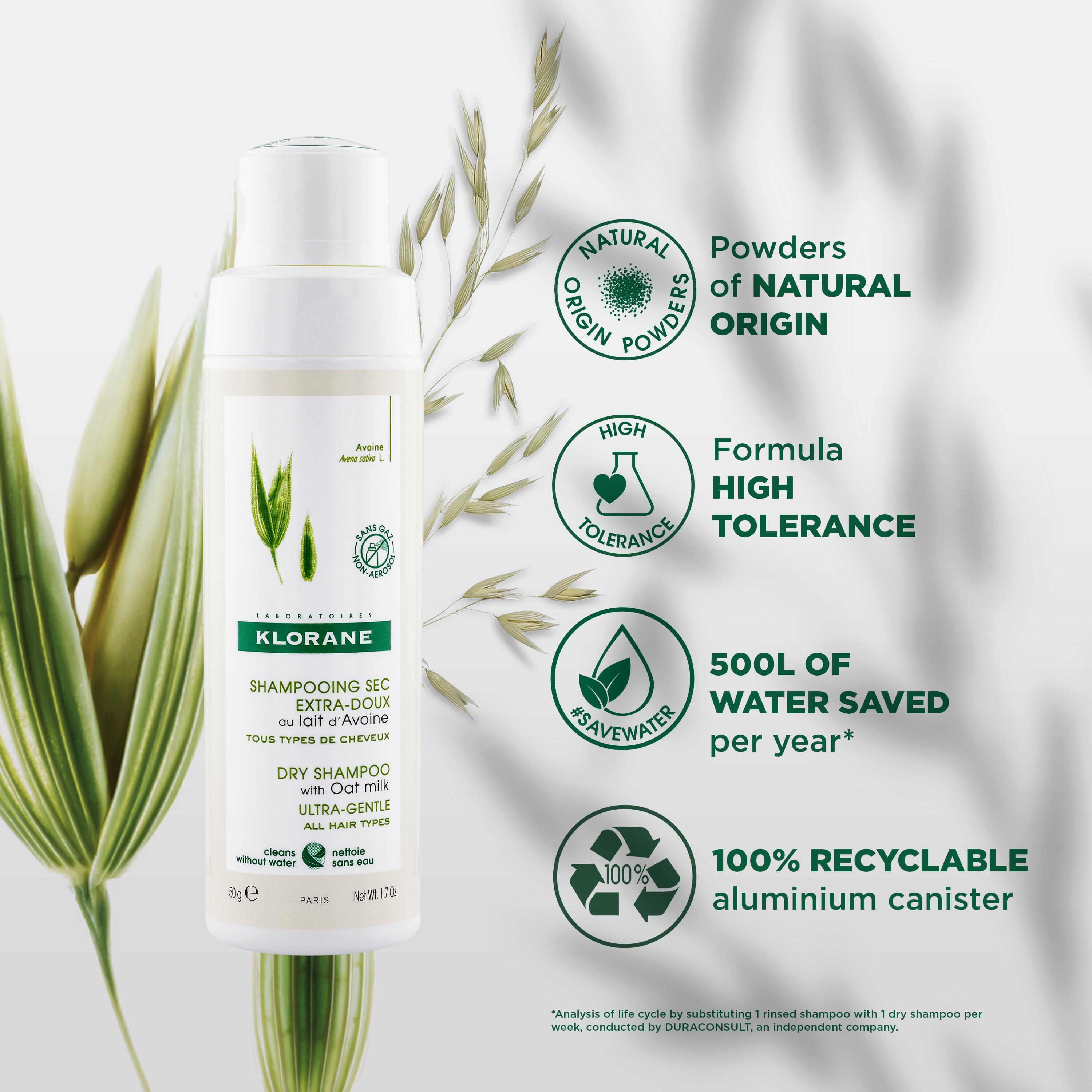 KLORANE Trockenshampoo Hafermilch Puder 50 g