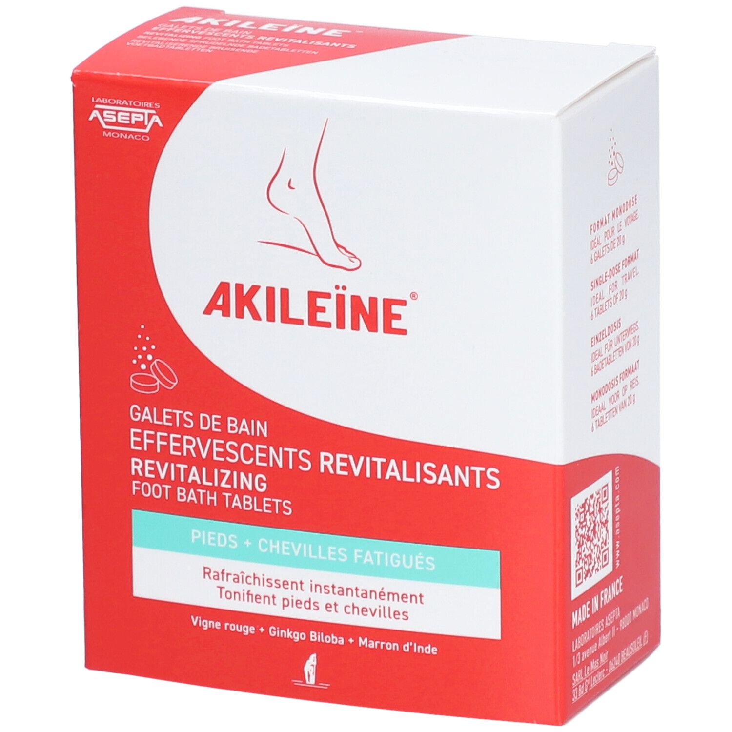 AKILEINE Rot sprudelnde Fussbadtabletten 120 g