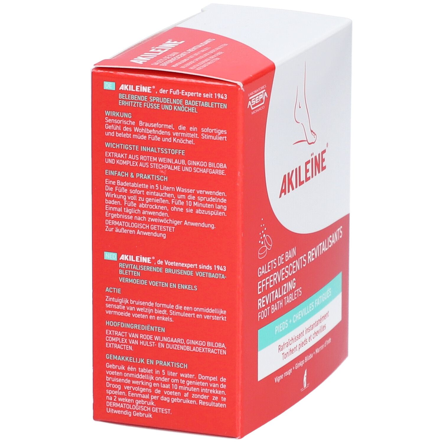 AKILEINE Rot sprudelnde Fussbadtabletten 120 g