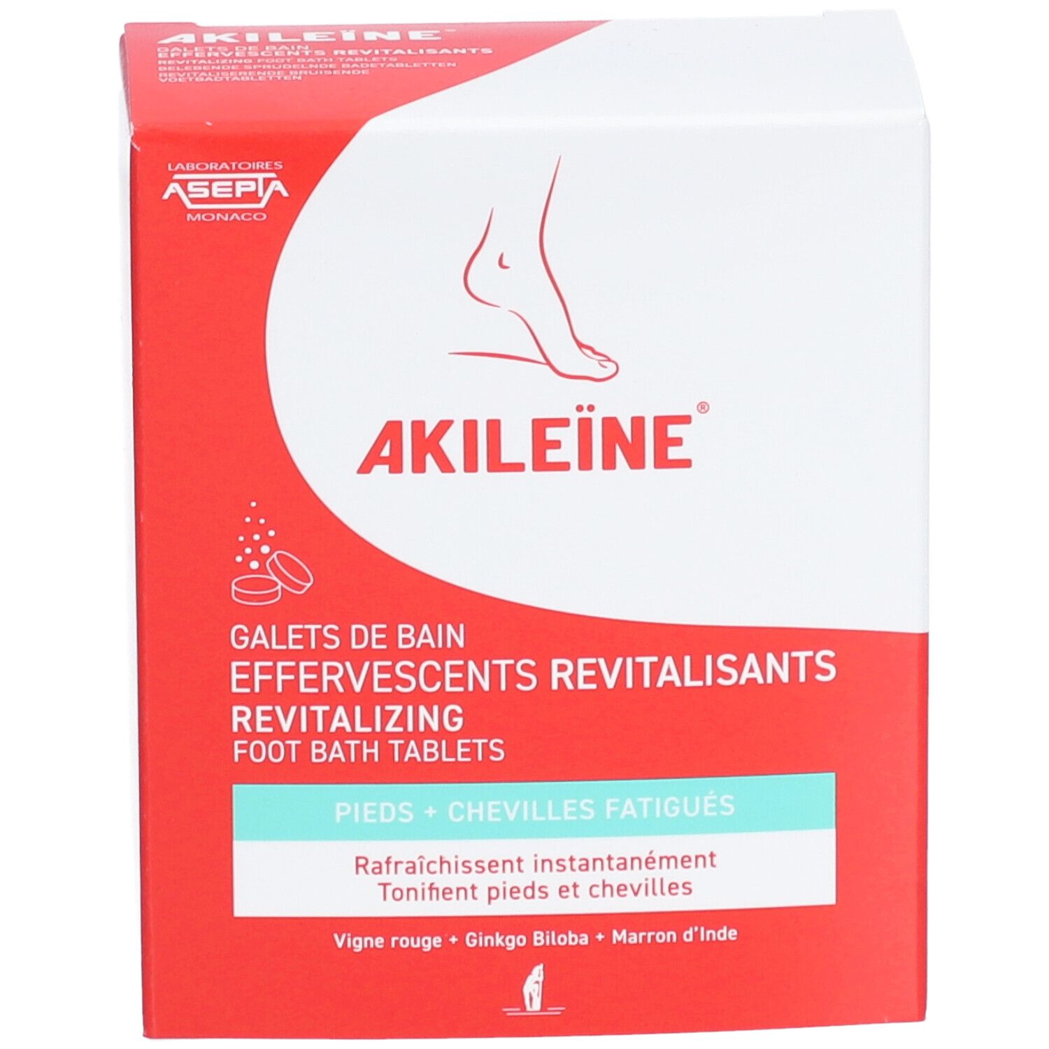 AKILEINE Rot sprudelnde Fussbadtabletten 120 g