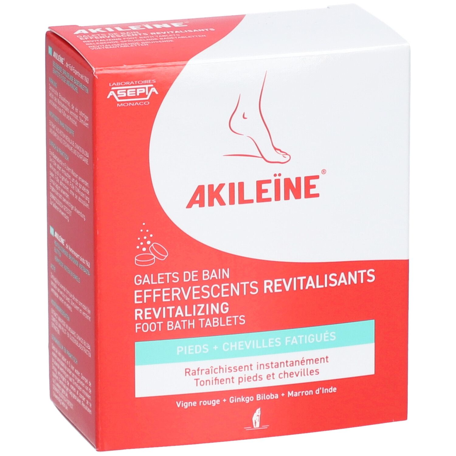 AKILEINE Rot sprudelnde Fussbadtabletten 120 g