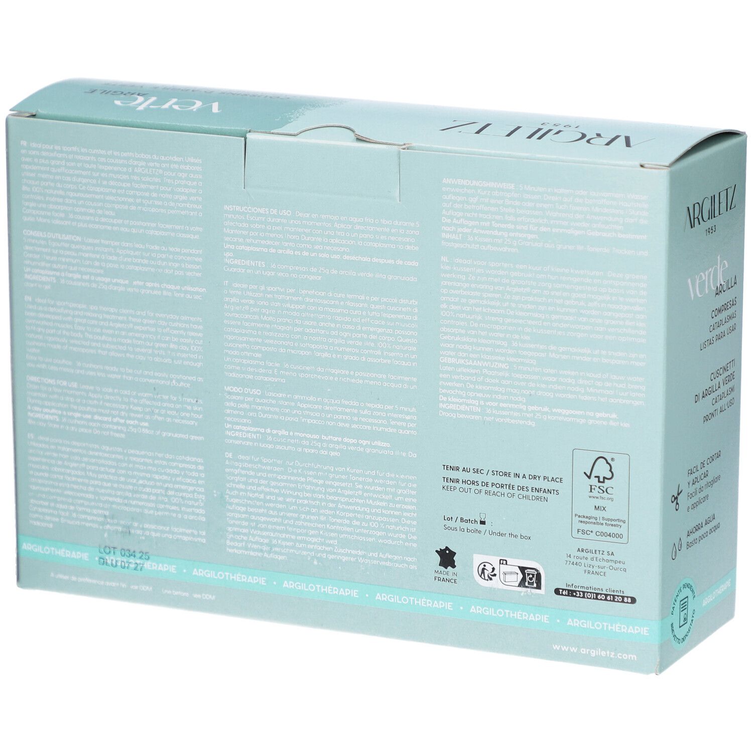 ARGILETZ Tonerdekissen grün A Umschlag 36 x 25 g