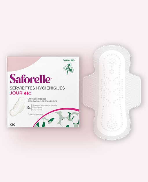 SAFORELLE Serviettes Hygiéniques Jour Coton BIO