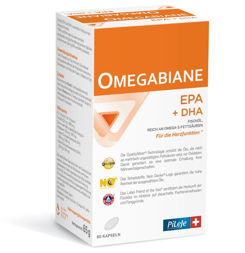 OMEGABIANE EPA + DHA Kaps 621 mg Blist 80 Stk