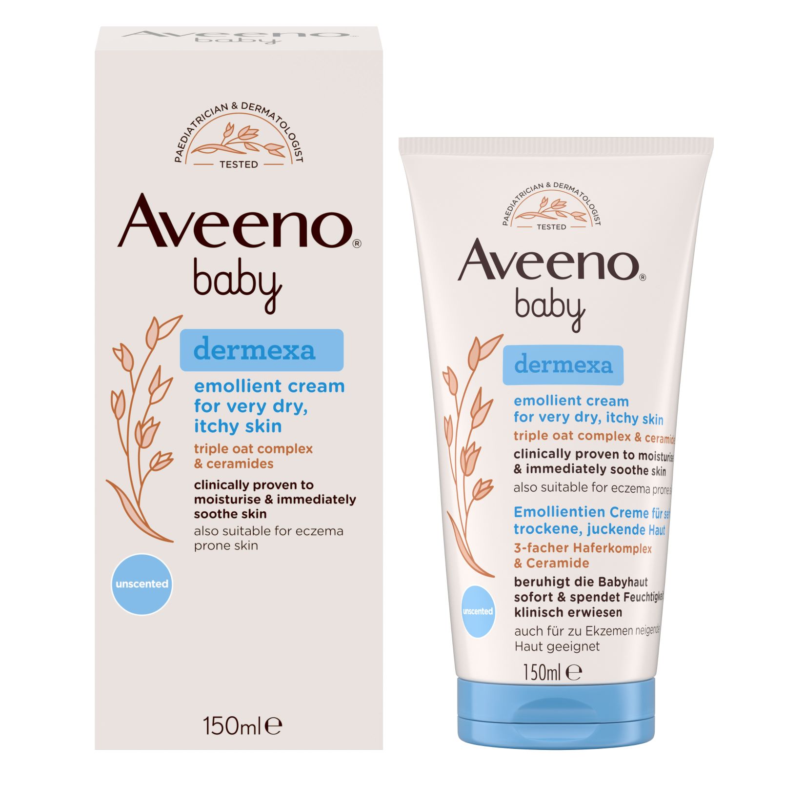 AVEENO Baby Dermexa Emollientien Creme Tb 150 ml