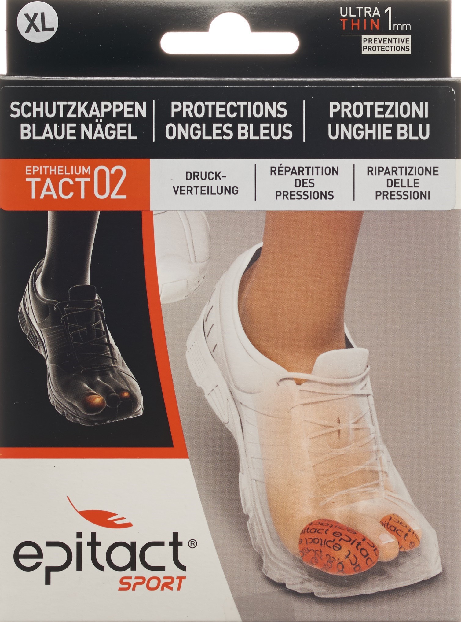 EPITACT SPORT Zehenschutz blaue Näg XL 38mm 2 Stk