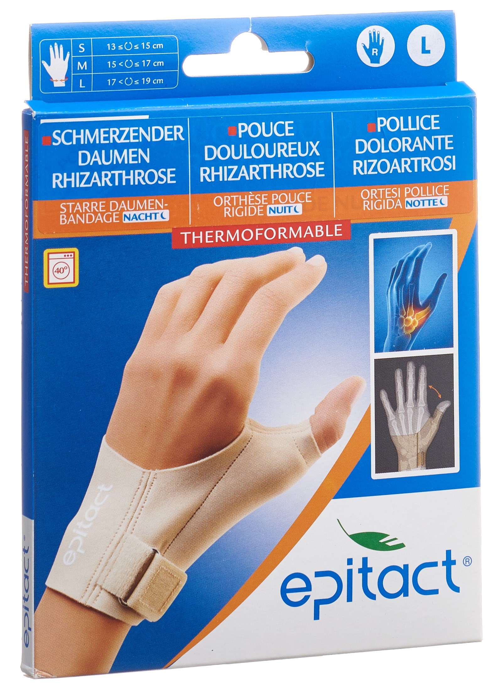 EPITACT starre Daumenbandage NACHT S 13-15cm rech