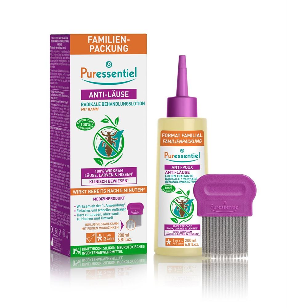 PURESSENTIEL Anti-Läuse Lotion mit Kamm 200 ml