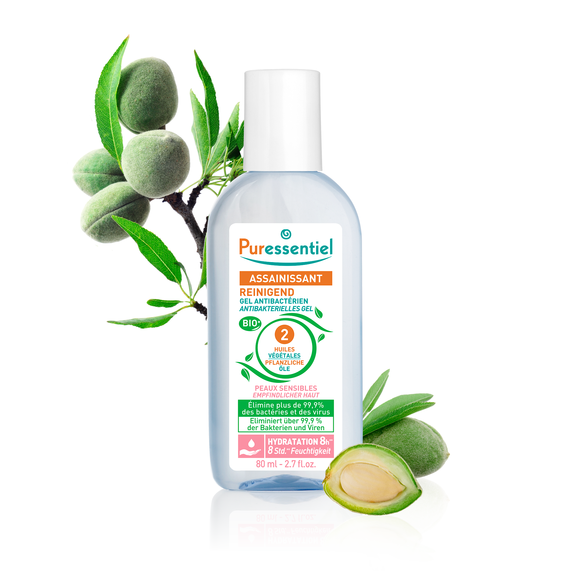 PURESSENTIEL Gel reinig antibakt empf Haut 80 ml