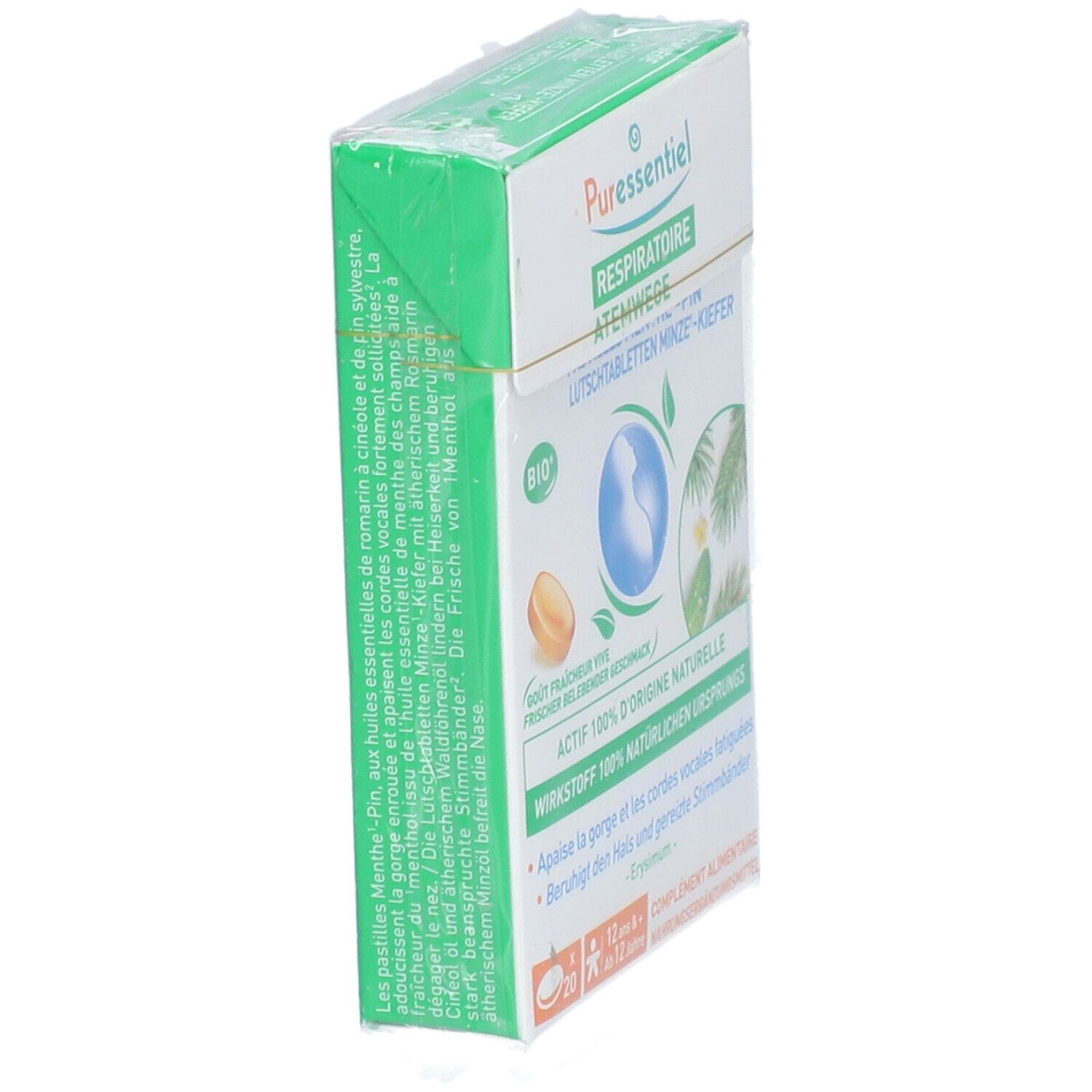 PURESSENTIEL Lutschtabl Atemwege Minze Kief 20 Stk