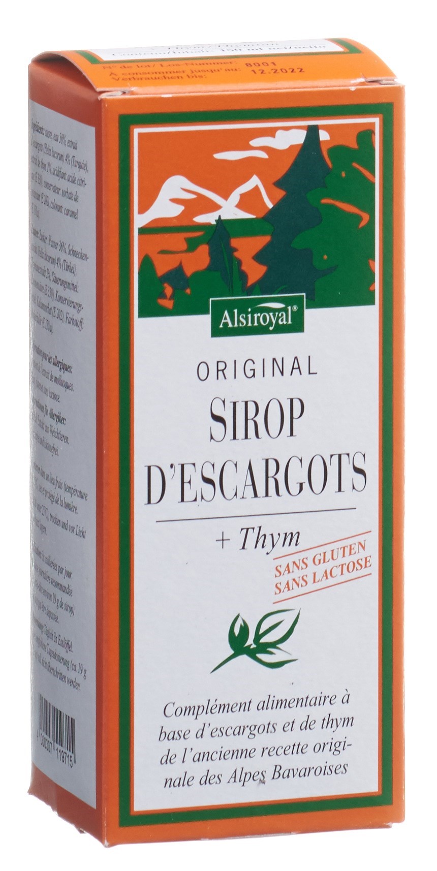 ALSIROYAL Original Schnecken Sirup Thymian 150 ml