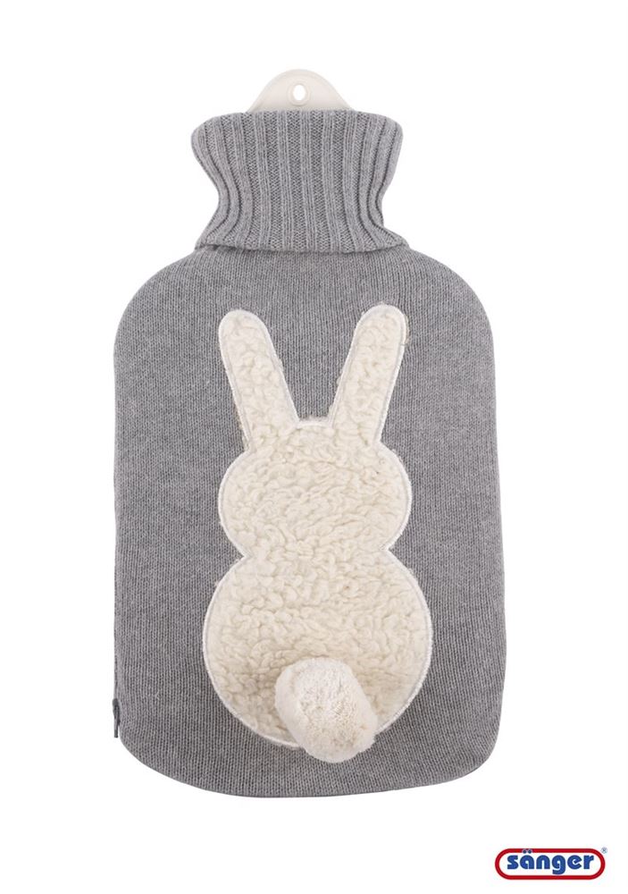 SÄNGER Wärmflasche Naturkaut Strickbez 2l Hase