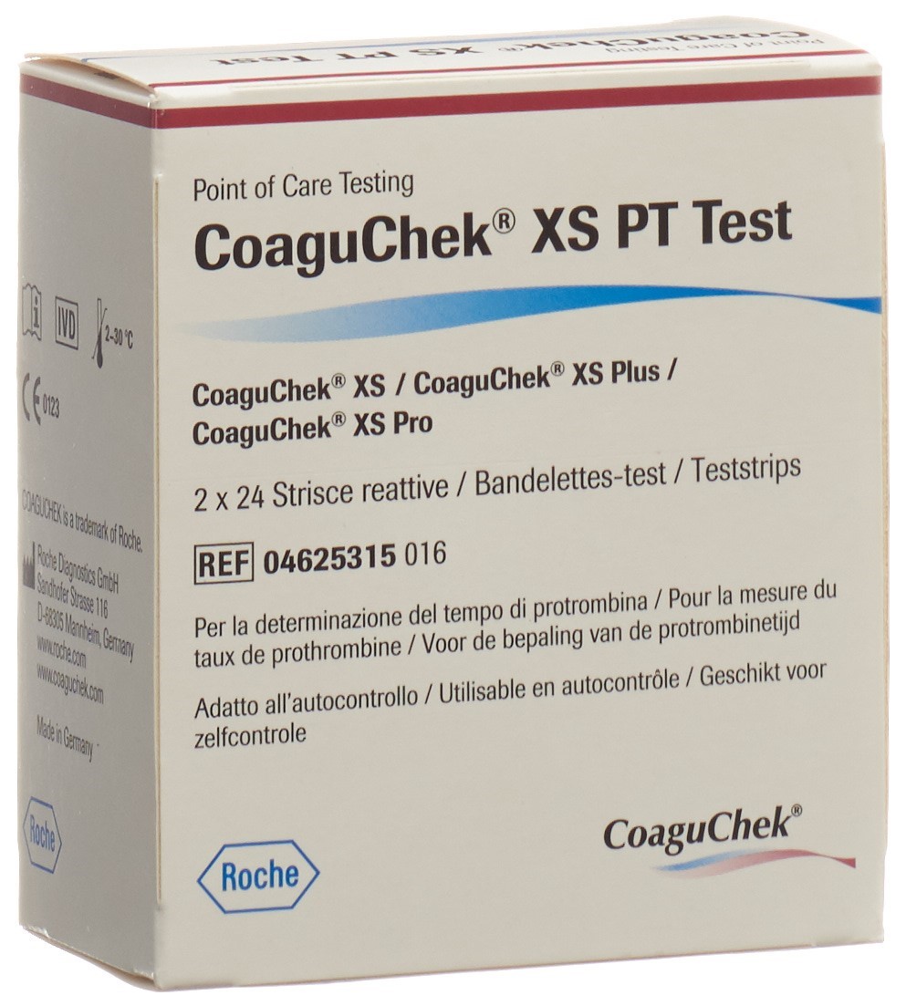 COAGUCHEK XS PT bandelettes 2 x 24 pce