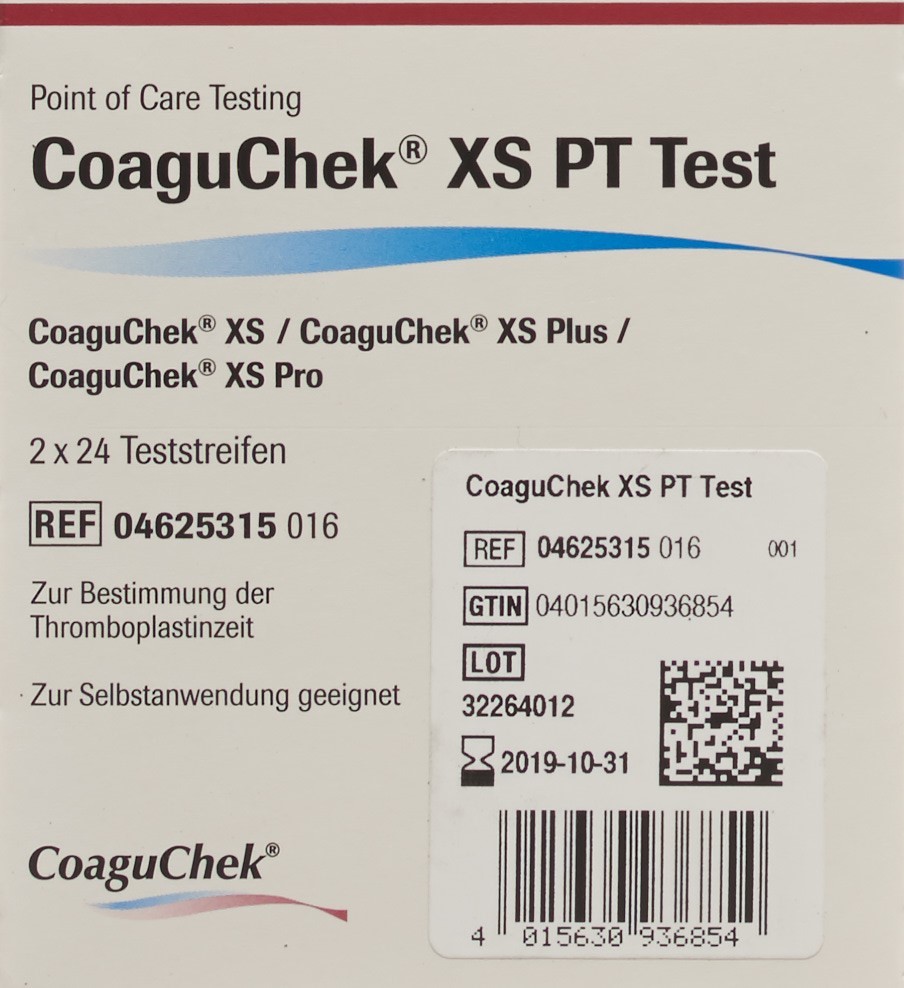 COAGUCHEK XS PT bandelettes 2 x 24 pce