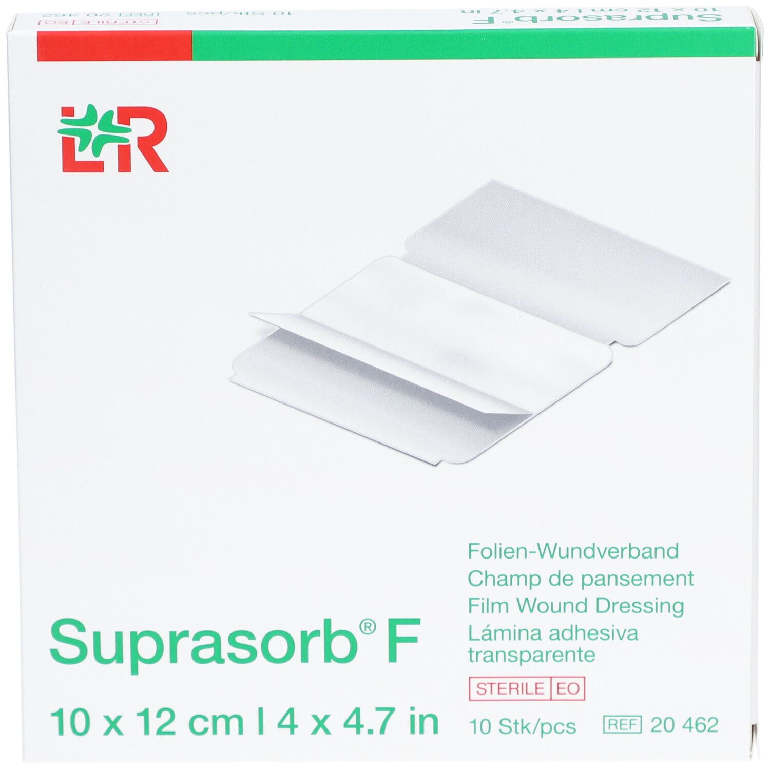 Folienverband Suprasorb F steril (10x12cm, 10 Stück)