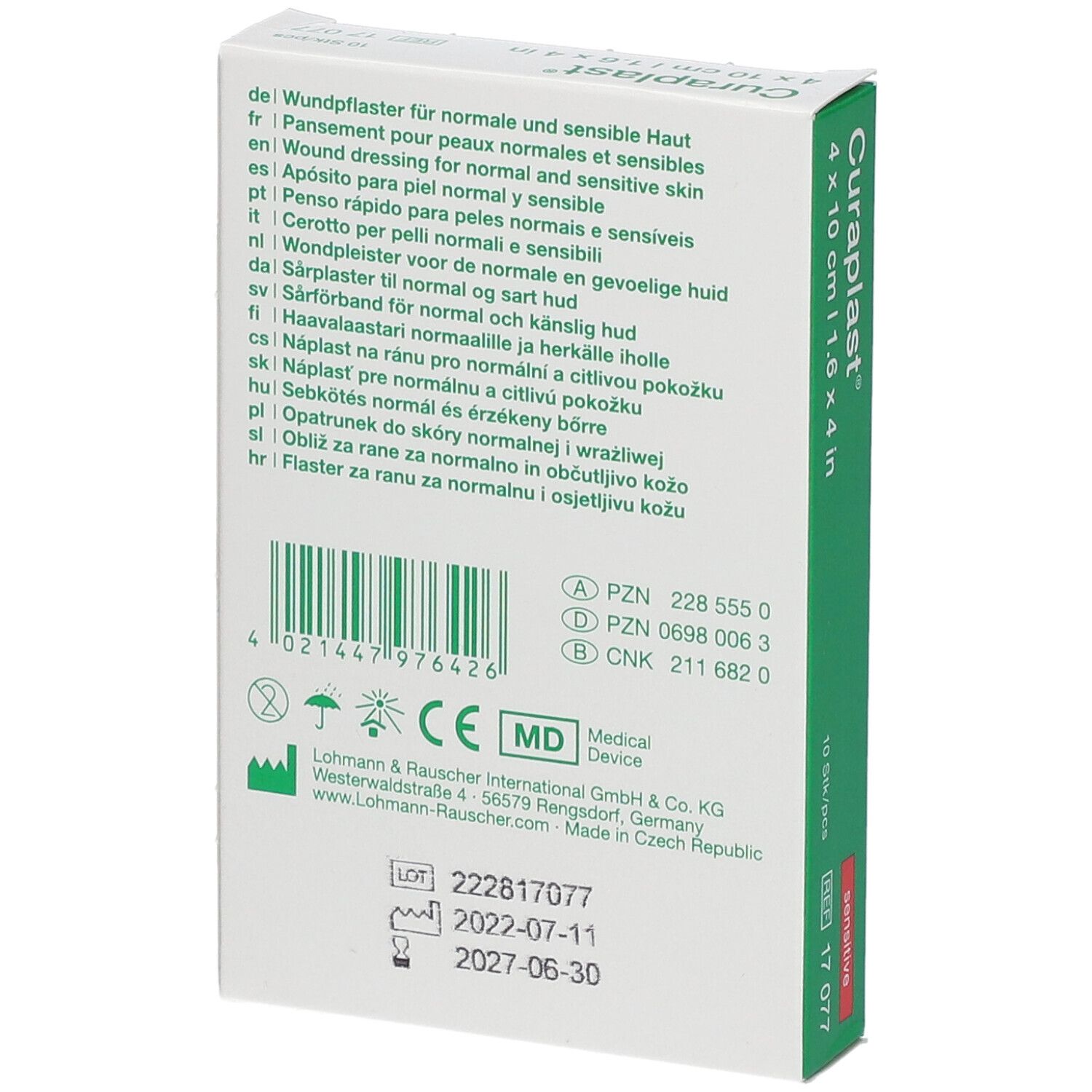 CURAPLAST Wundverband 4cmx10cm hautfarbig 10 Stk