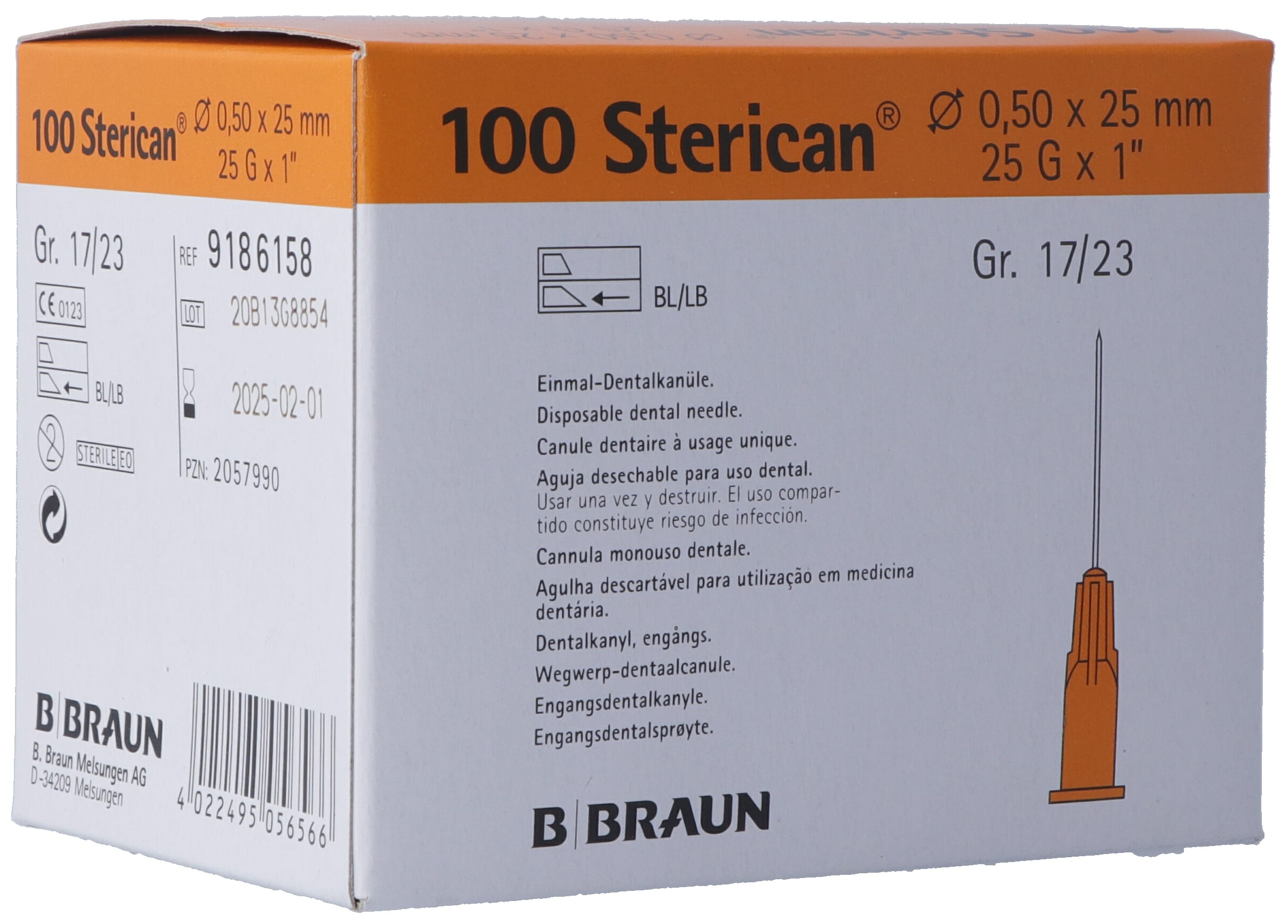 STERICAN 0,50X25  25GX1 DENTAL 17/23