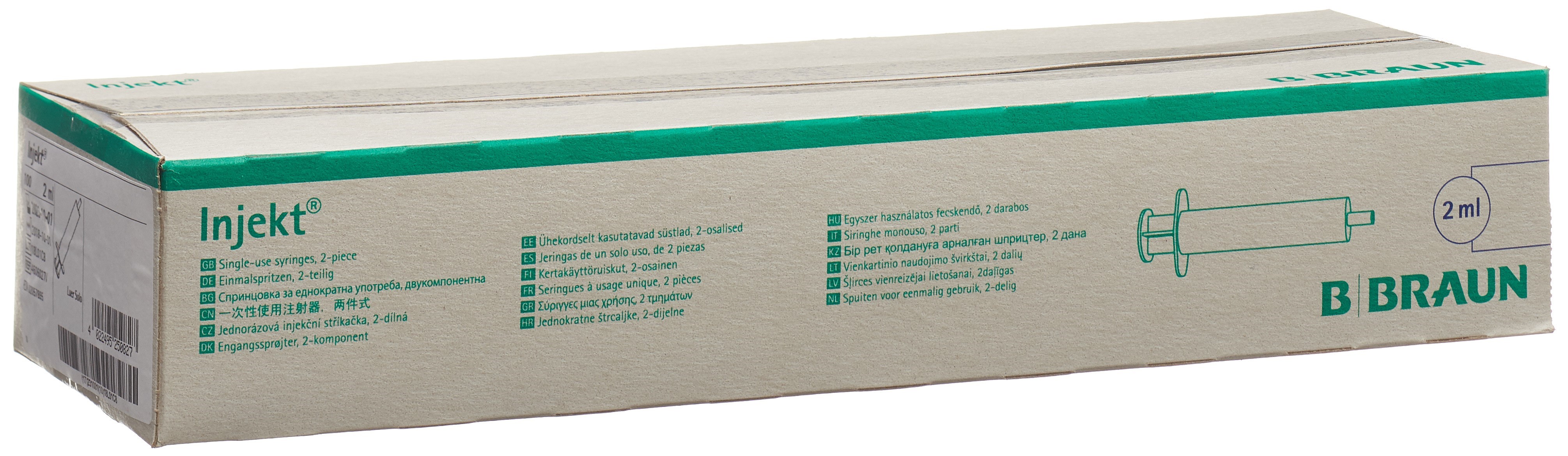 B. BRAUN seringue 2ml luer 2pce cen 100 pce